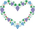 Moravian folklore ornaments with grapes folded into a heart shape Royalty Free Stock Photo